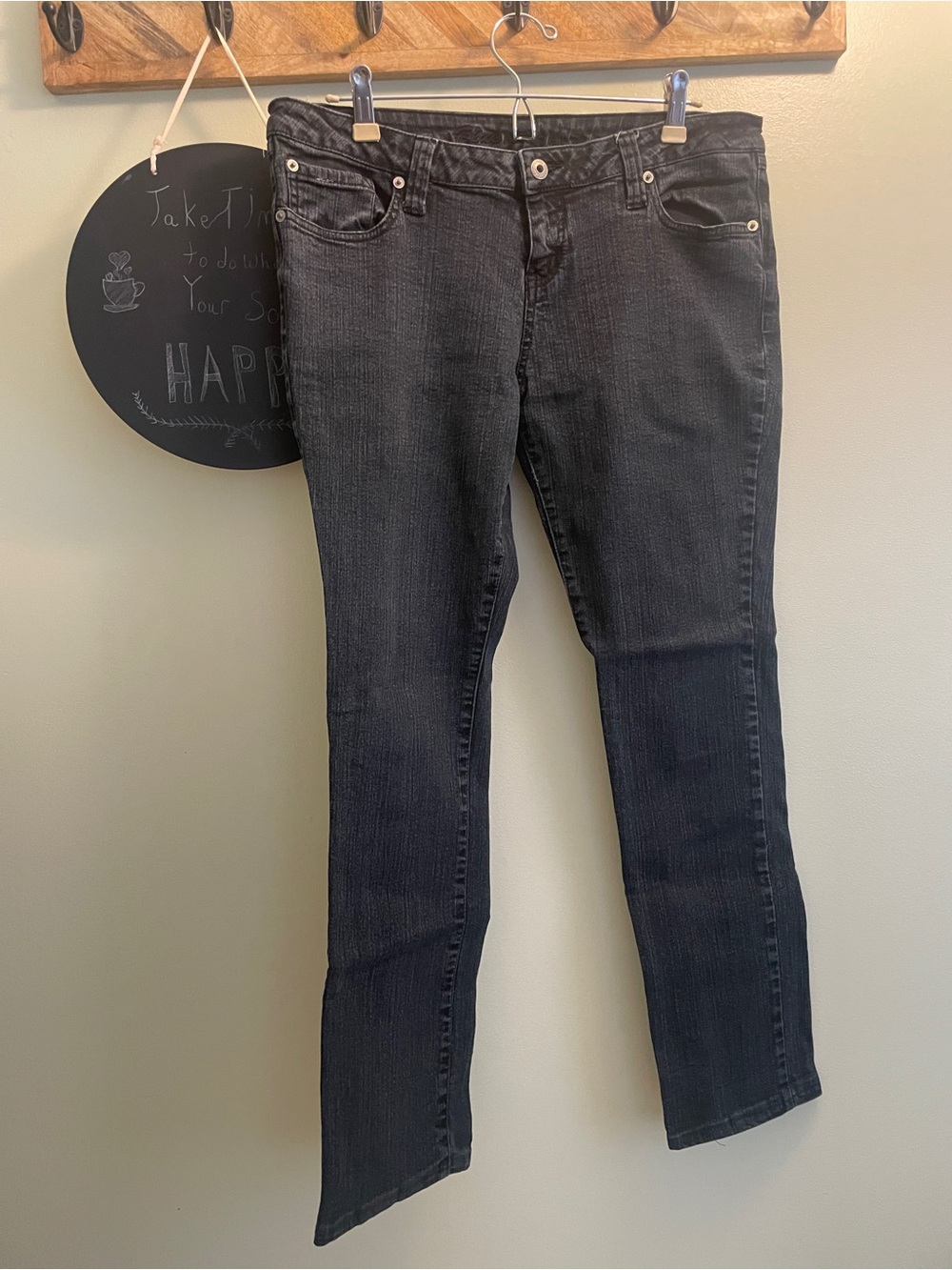 Blue Asphalt Straight Leg Jeans in Washed Black